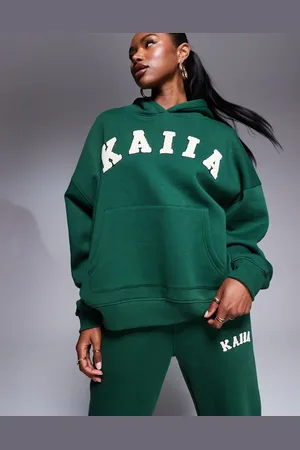 Kaiia Borg logo oversized hoodie co-ord in forest