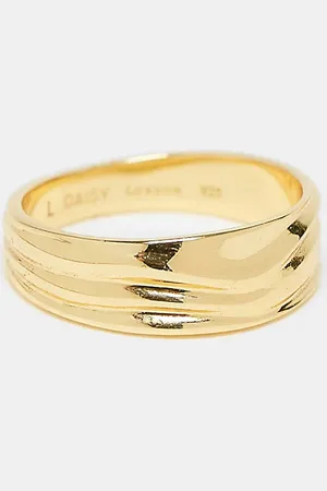 Daisy London Wave chunky ring in 18ct plated sterling silver