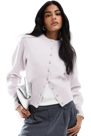 ASOS Crew neck compact cardigan in lilac