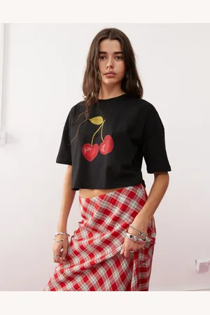 Miss Selfridge Cherry print tee in