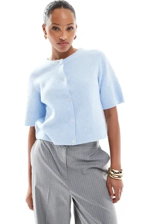 Pieces® Soft knit short sleeve cardigan in