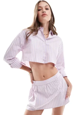 Pull&Bear Boxy striped shirt co-ord in