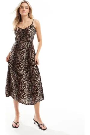 Pieces® Cami maxi dress in leo print