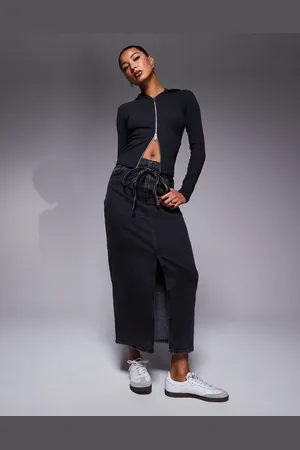 HUGO BOSS Gatje maxi denim skirt in washed