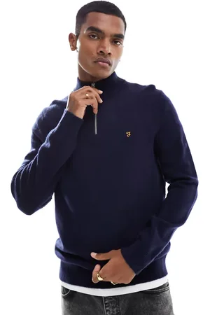 Farah Birchall wool half zip jumper in