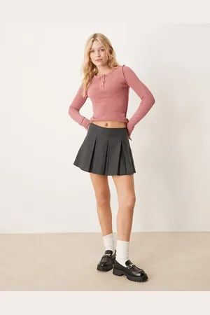 ASOS Pleated mini skirt in micro check