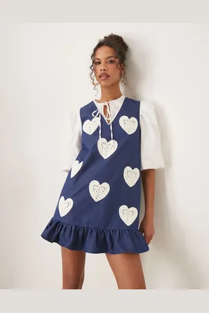 Sister Jane Heart embroidered mini dress in denim