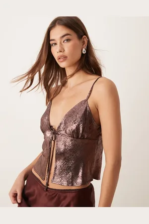 Miss Selfridge Satin cami top in