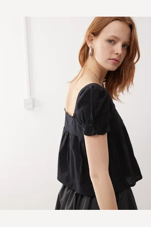 Motel Axoni square neck puff sleeve blouse in