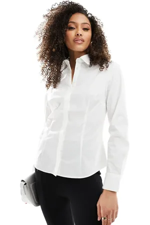 MANGO Cinched waist shirt in