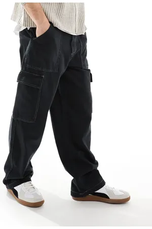 Pull&Bear Contrast stitch wide leg cargo in