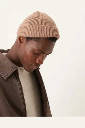 ASOS Lambswool mini fisherman ribbed beanie in