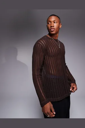 ASOS Relaxed long sleeve t-shirt in open texture