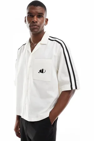 ASOS Oversized boxy shirt with sporty taping in off
