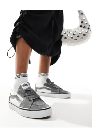 Vans Sk8-low two tone trainers pewter and white