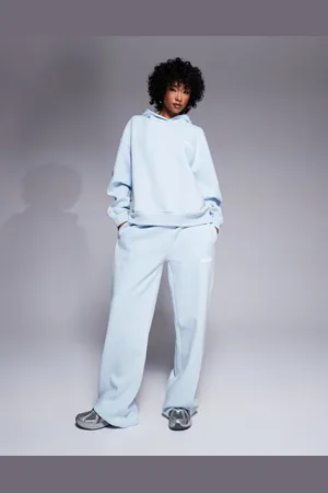 Kaiia Logo deep waistband wide leg jogger co-ord in mint