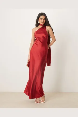 Pretty Lavish Scarf neck satin maxi dress in