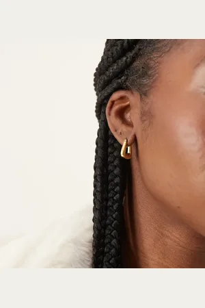 Daisy London Small square hoop earrings in 18ct plated brass