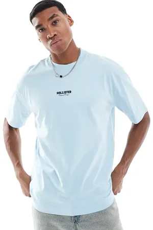 Hollister Boxy high neck logo t-shirt in light