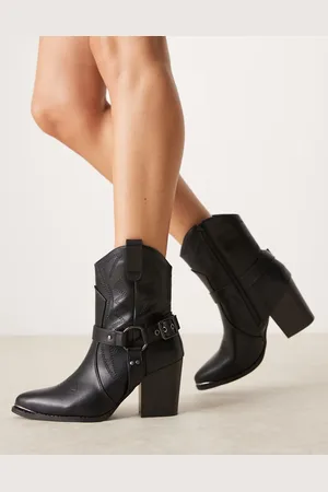 Glamorous Western heeled ankle boots in