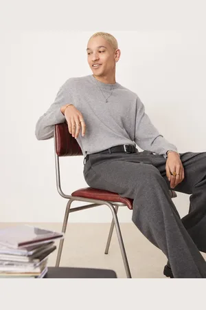 ASOS Premium 100% cashmere oversized boxy fit crew neck jumper in marl