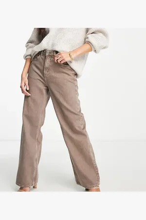 ASOS ASOS DESIGN Petite wide leg dad jeans in washed