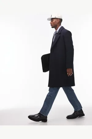 Topman Relaxed single breasted overcoat in