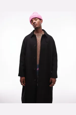 Topman Oversized car coat with wool in