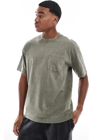 Hollister Short sleeve boxy t-shirt in washed khaki