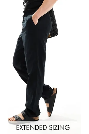 ASOS Baggy linen trouser with elasticated waist in