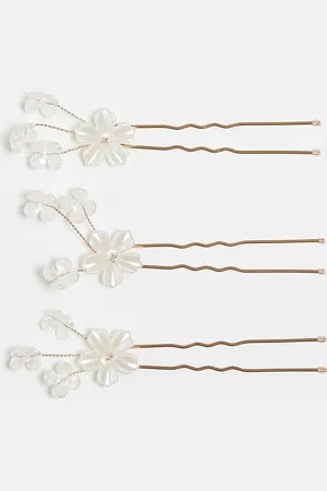 Accessorize Floral hair pin 3 pack in