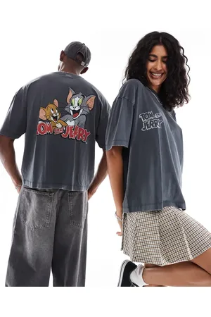 ASOS Unisex boxy oversized t-shirt with Tom and Jerry prints in washed