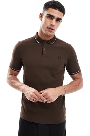 Fred Perry Twin tipped polo shirt in chocolate