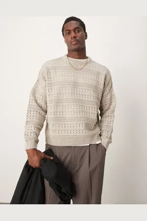 ASOS Knitted extreme oversized slouchy jumper in stone