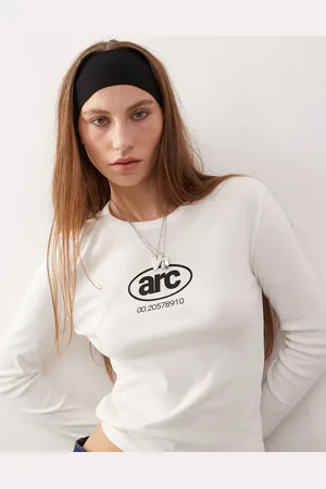 COLLUSION Arc print fitted long sleeve t-shirt in