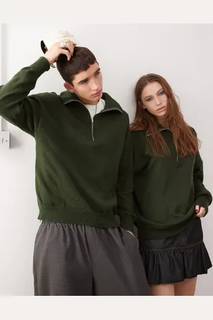 Reclaimed Unisex quarter zip jumper in