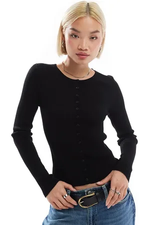 Stradivarius Fitted ribbed cardigan in