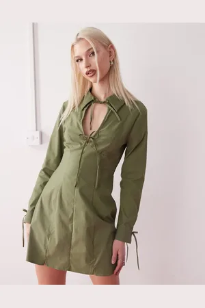 Reclaimed Mini shirt dress with seam detail in