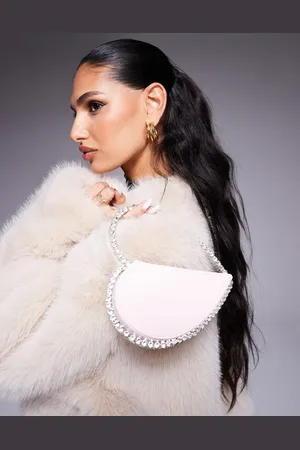 Public Desire The Alessia Heart jewel clutch bag in baby