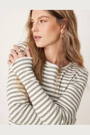 SELECTED Femme long sleeve ribbed white stripe