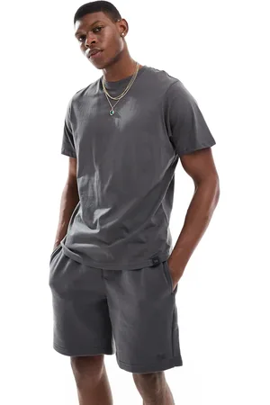 Pull&Bear Lounge t-shirt and short set in dark