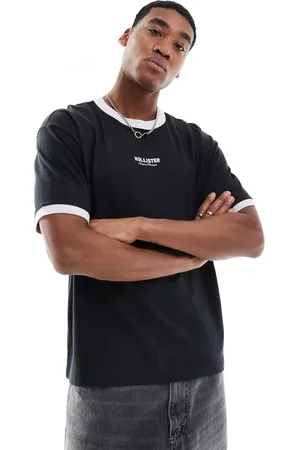 Hollister Boxy high neck logo t-shirt with contrast binding in