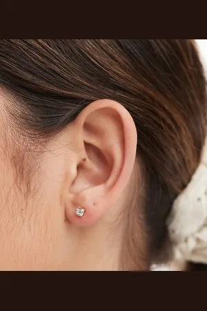 Kingsley Ryan 4mm round gemset stud earrings in plated