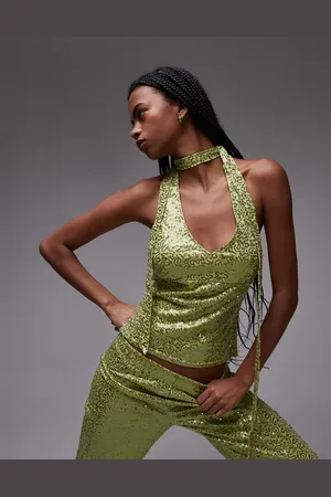 Résumé Resume halter neck glitter top in sparkle co-ord