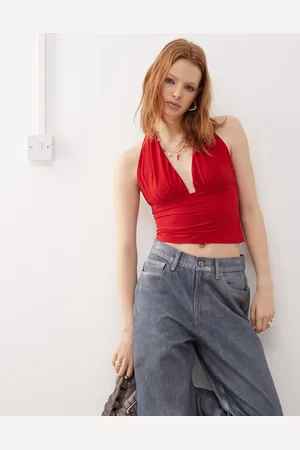 COLLUSION Cupro longline slinky halter top