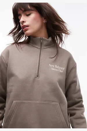 New Balance Graphic half zip hoodie in