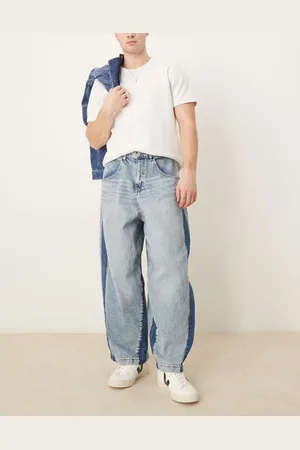 ASOS Oversized baggy jeans in mid with side panels