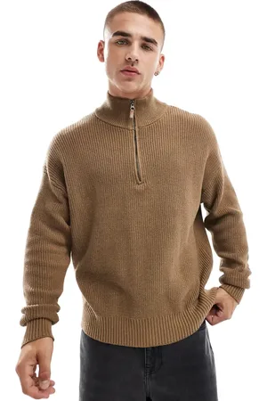 Cotton On Cotton On knitted long sleeve polo top in tan