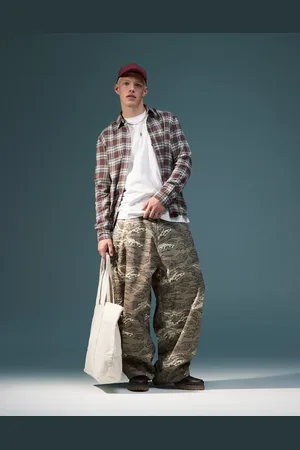 ASOS Oversized baggy camo print trousers