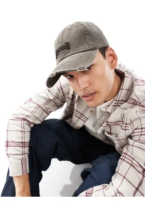ASOS Soft baseball cap with distressed edge and embroidery in washed